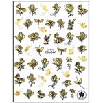 Körömmatrica Gold Flowers CJ015