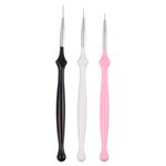 Körömdíszítő ecset készlet 3db-os (átlátszó nyelű)