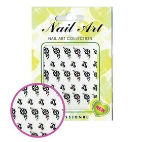 Fekete színű körömmatrica (cseresznyés álom)