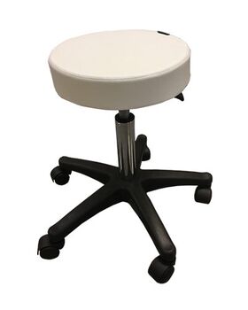 Fehér műbőr, gázrugós munkaszék