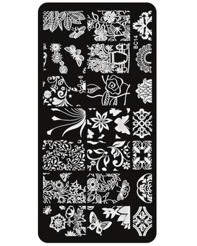 Aphro Nails körömnyomda lemez Floral Chest BC14