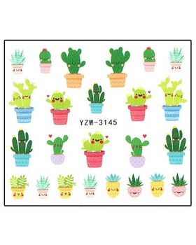 Körömmatrica Cactus girl YZW3145