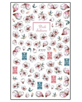 Körömmatrica Pink Sakura F777