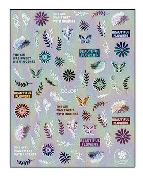 Körömmatrica Beautiful Flowers Colorful CJ012SZ