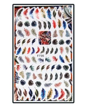 Körömmatrica Colorful leaves F735