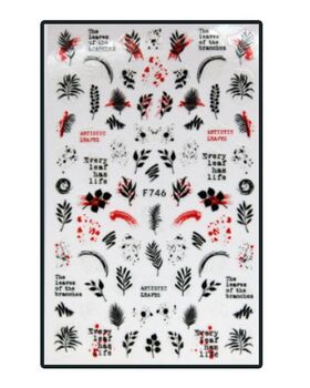 Körömmatrica Artistic leaves F746