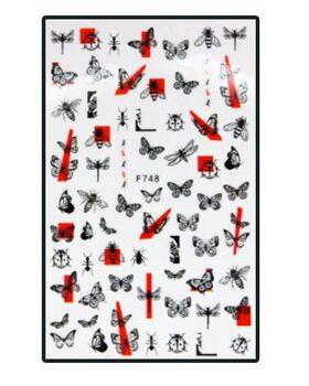 Körömmatrica Red admiral F748