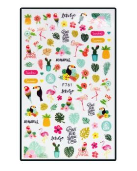 Körömmatrica Pink flamingo F761