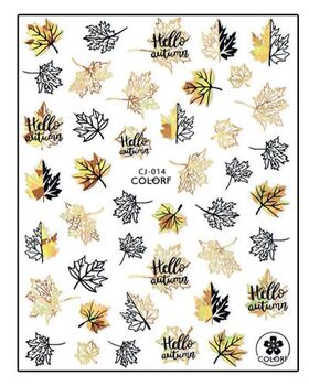 Körömmatrica Hello Autumn Gold CJ014