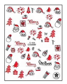 Körömmatrica Merry Santa Red CJ026P