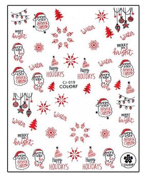 Körömmatrica Santa Red CJ019P