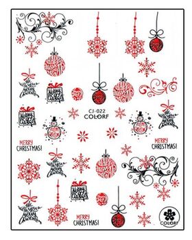 Körömmatrica Xmas Ball Red CJ022P