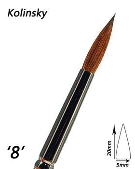 Kolinsky ecset silver line "8" műkörömépítéshez